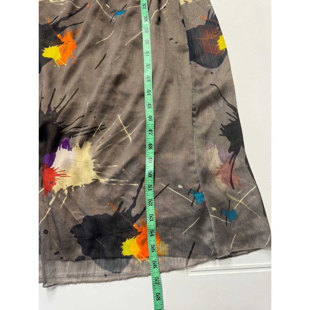 5th Fifth Culture Womens Dress Brown Paint Splatter One Shoulder Dress Sz L - Picture 5 of 7